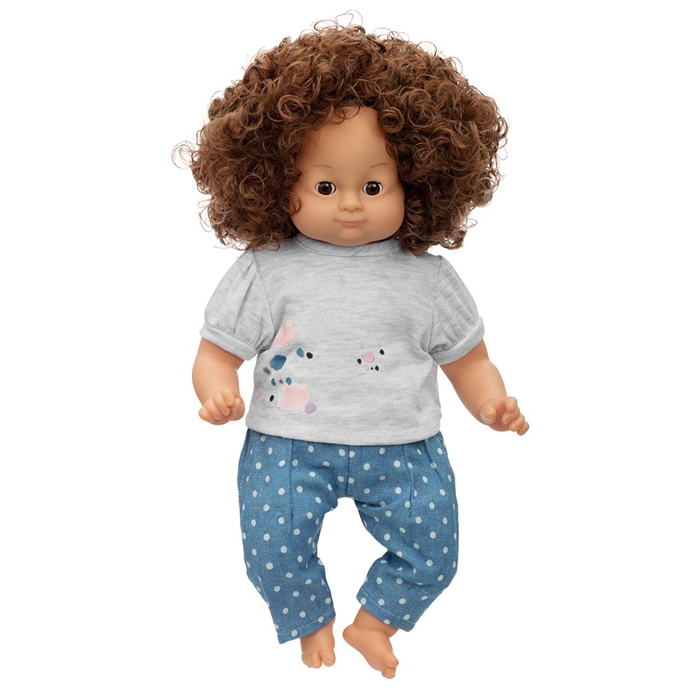 Jeansy i t-shirt dla lalki 36-40 cm, zabawa w przebieranie ubranka Skrallan
