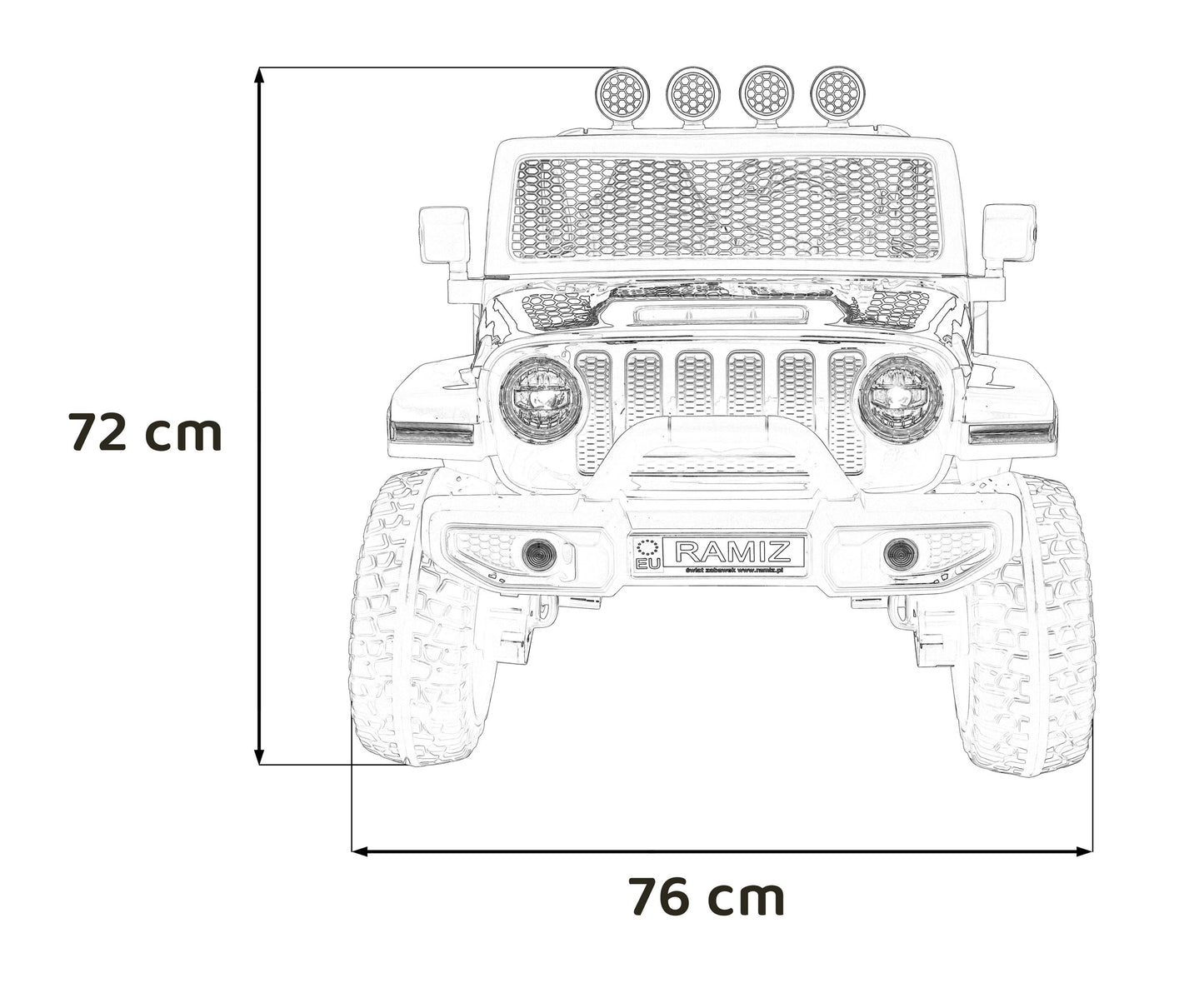 Auto terenowe OFF-ROAD 3.0 dla dzieci Czarny + Pilot + Wolny Start + Pasy + Audio LED
