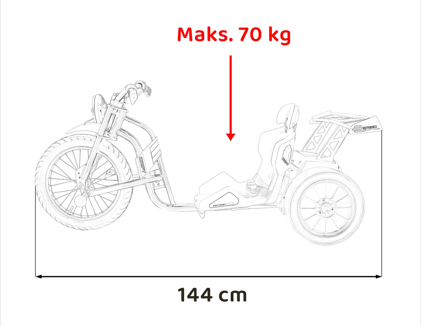 Pojazd DRIFT BIKE 21 Czerwony