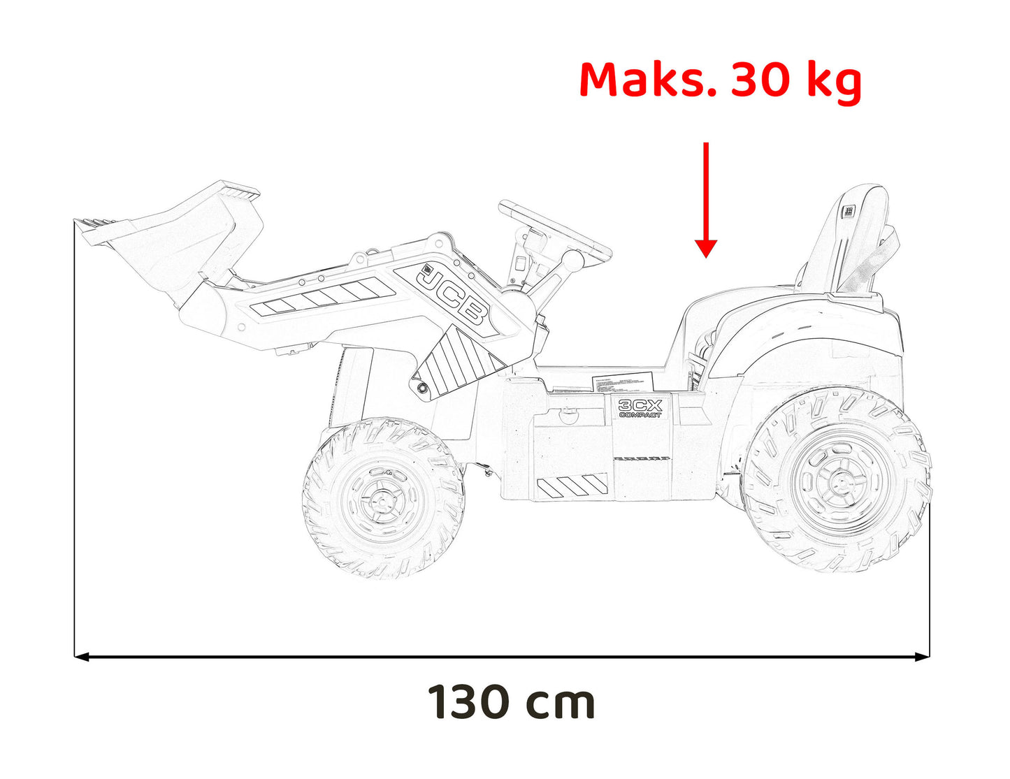Pojazd Koparka JCB Żółty