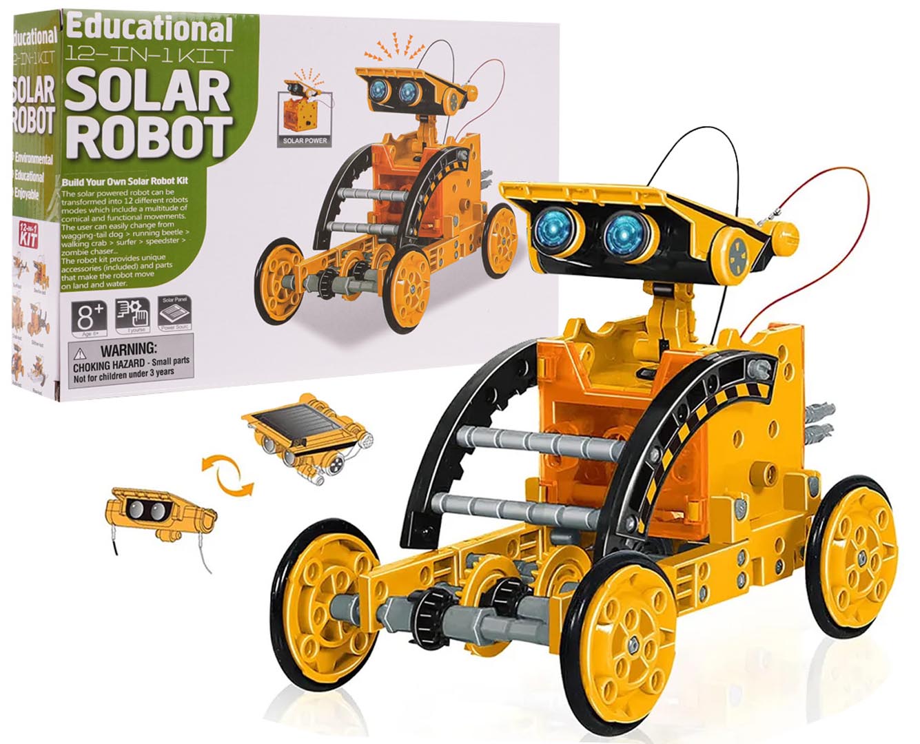 Zestaw Pojazdów Solarnych 12w1 Pomarańczowy