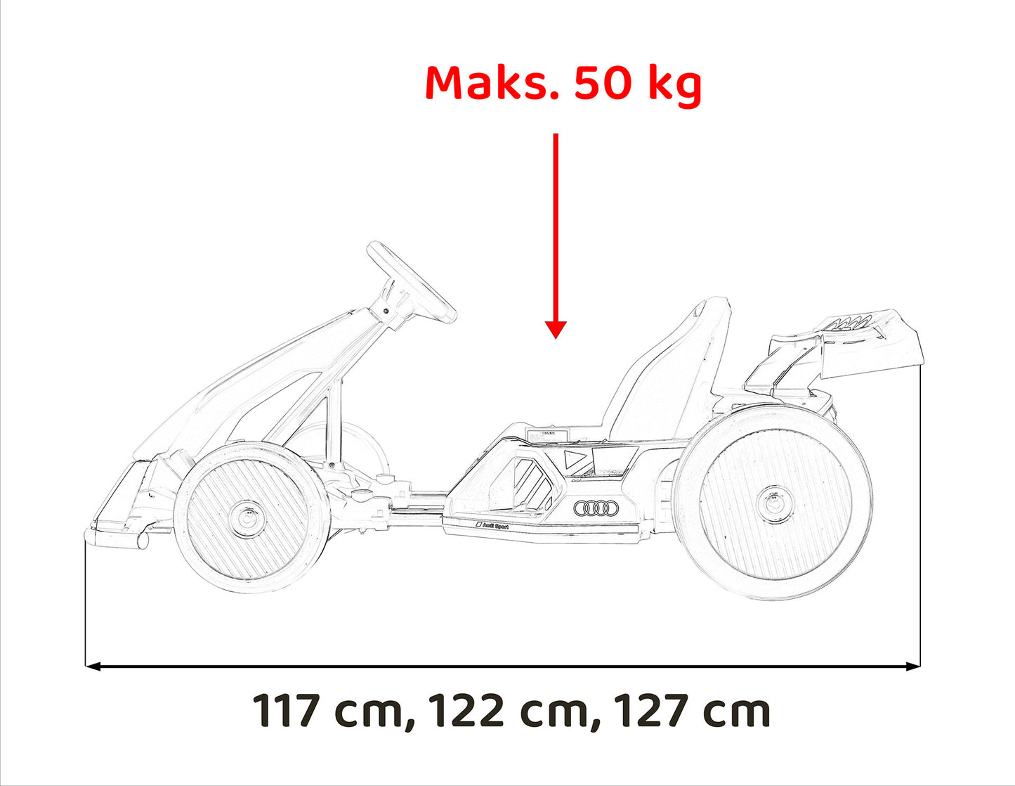Pojazd Gokart Audi z Funkcją Driftu Czerwony