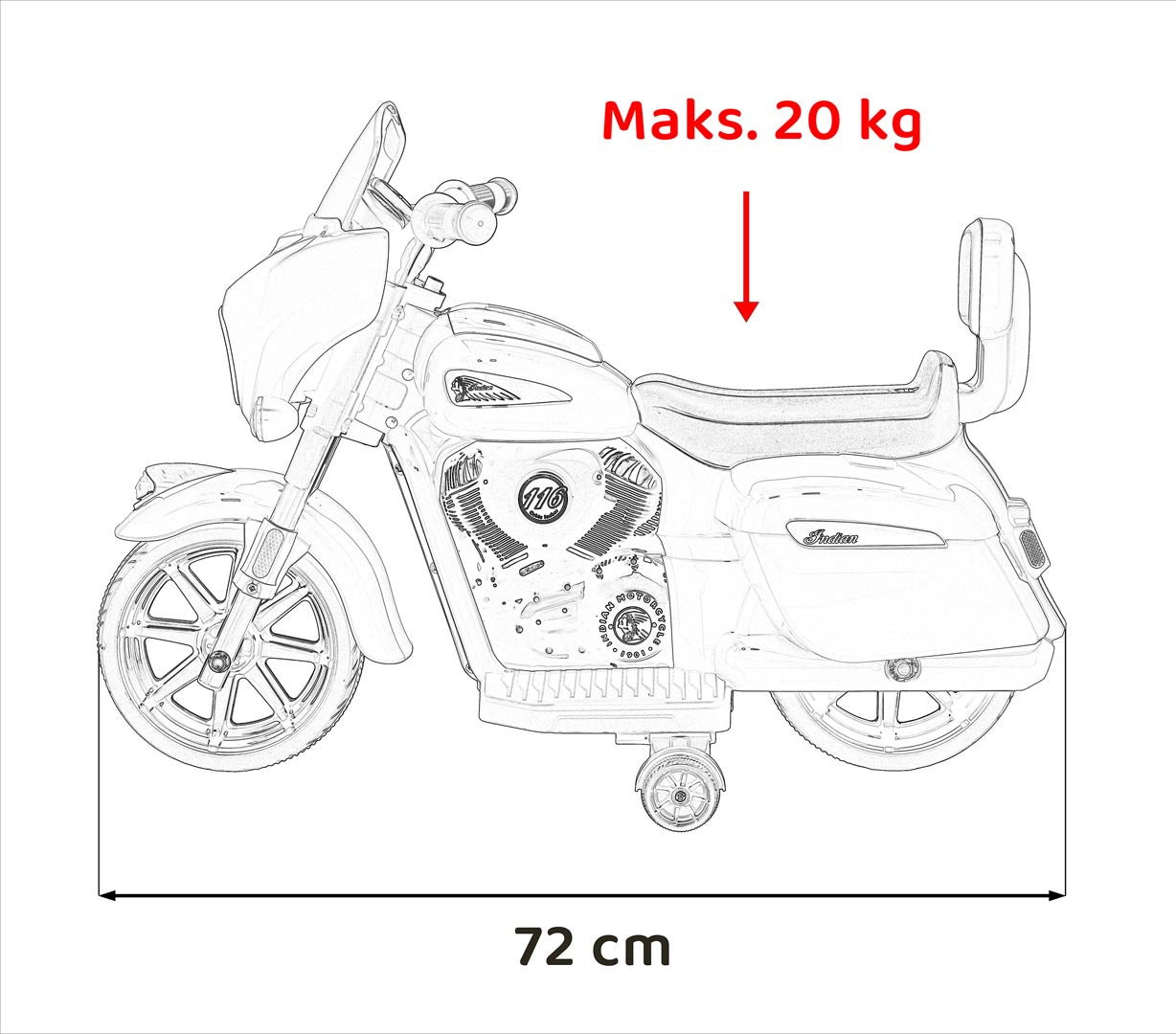 Pojazd Chopper INDIAN Różowy