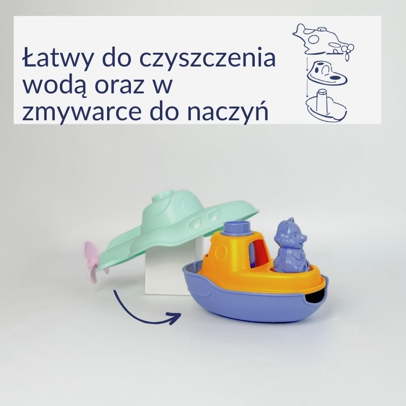 Pierwsza łódź podwodna 2 w 1 miętowa zabawka dla dzieci Le Jouet Simple