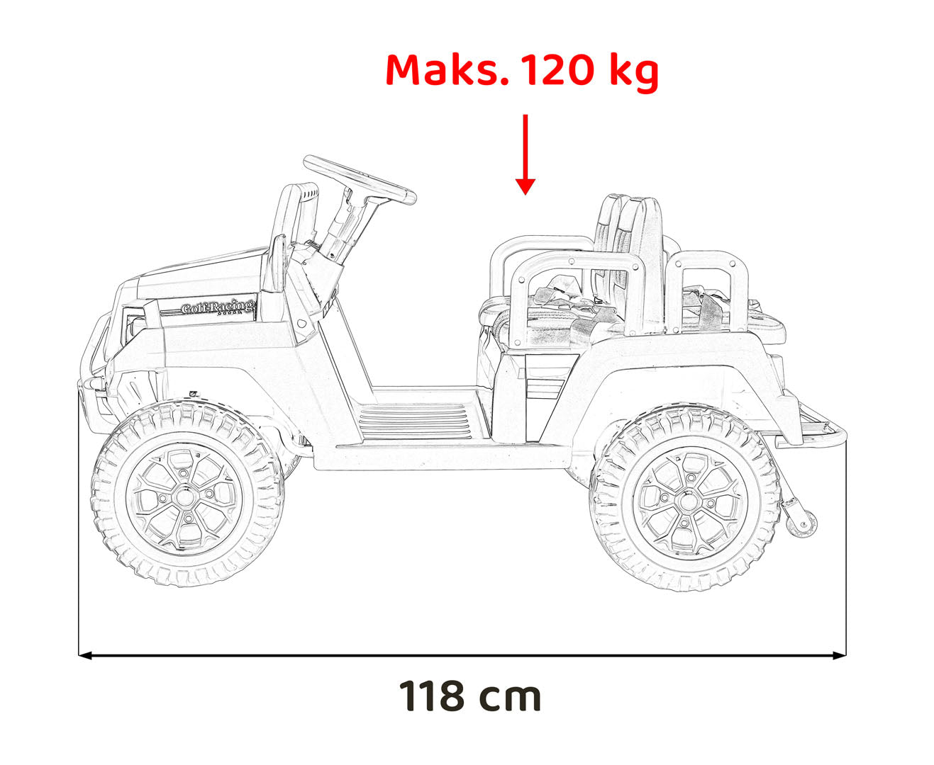 Pojazd Buggy 4-osobowy Champion Zielony