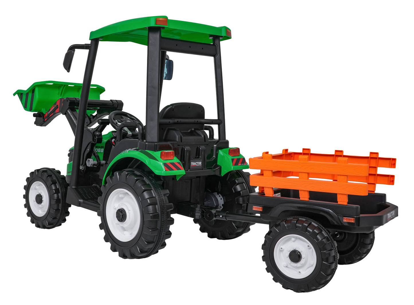 Pojazd MEGA Traktor D68 Z Przyczepką Zielony