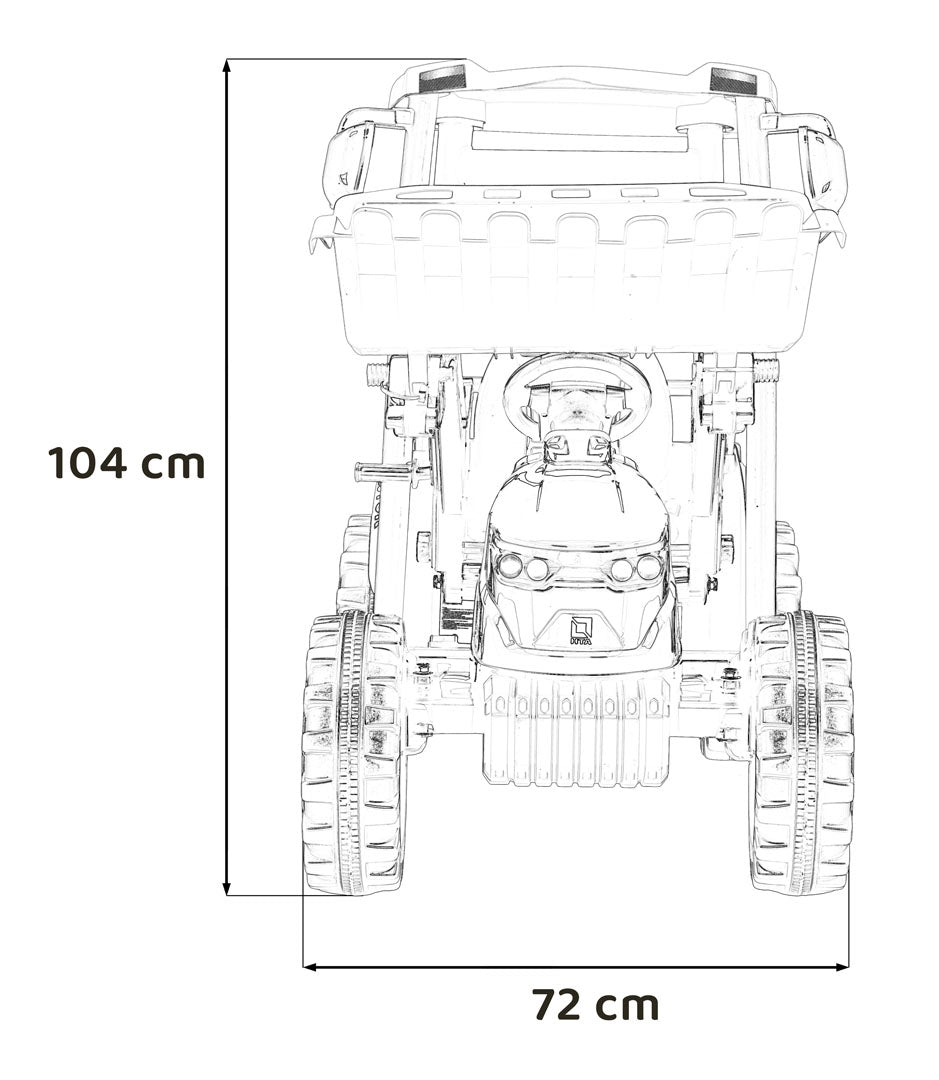 Pojazd MEGA Traktor D68 Z Przyczepką Zielony