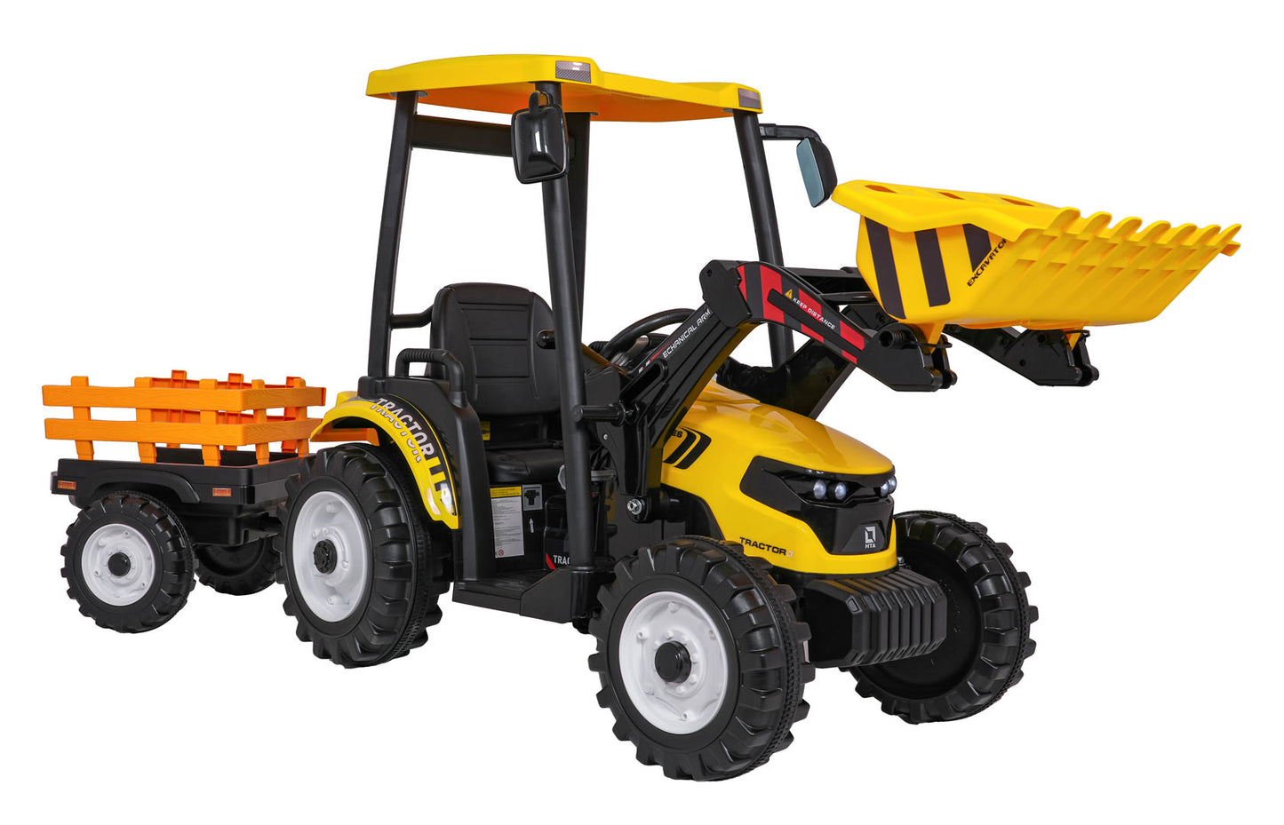 Pojazd MEGA Traktor D68 Z Przyczepką Żółty