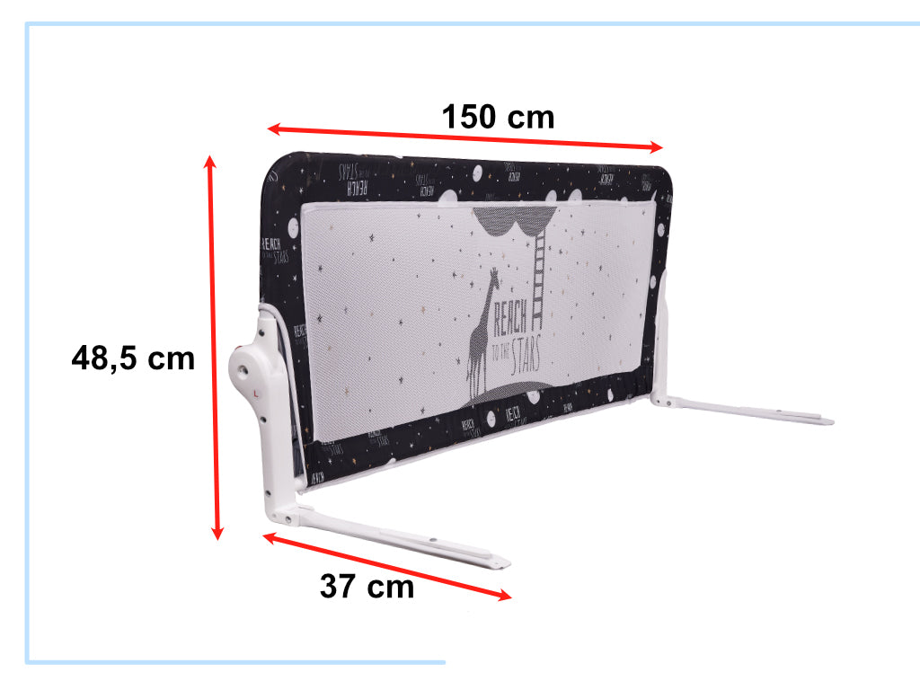 Barierka osłona ochronna do łóżka otwierana150cm czarna