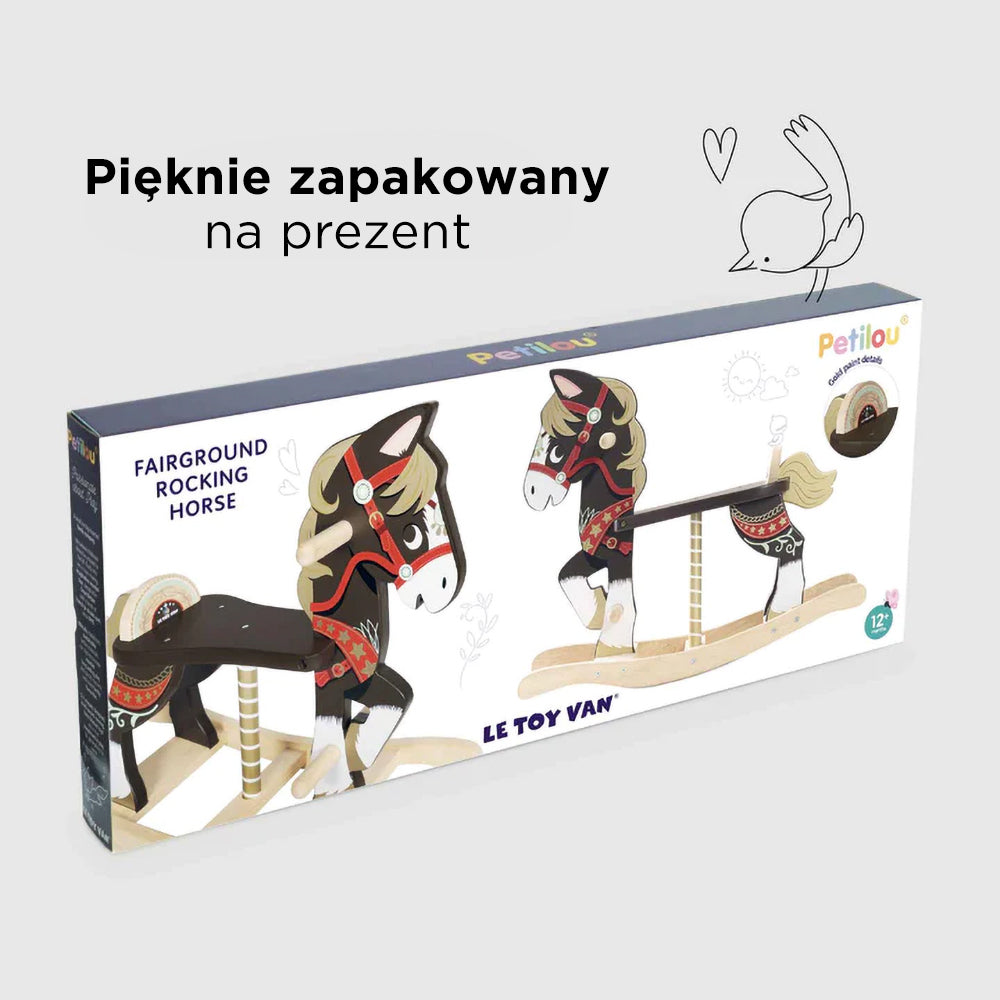 Drewniany konik na biegunach, zabawka dla dzieci, koń bujany, Le Toy Van