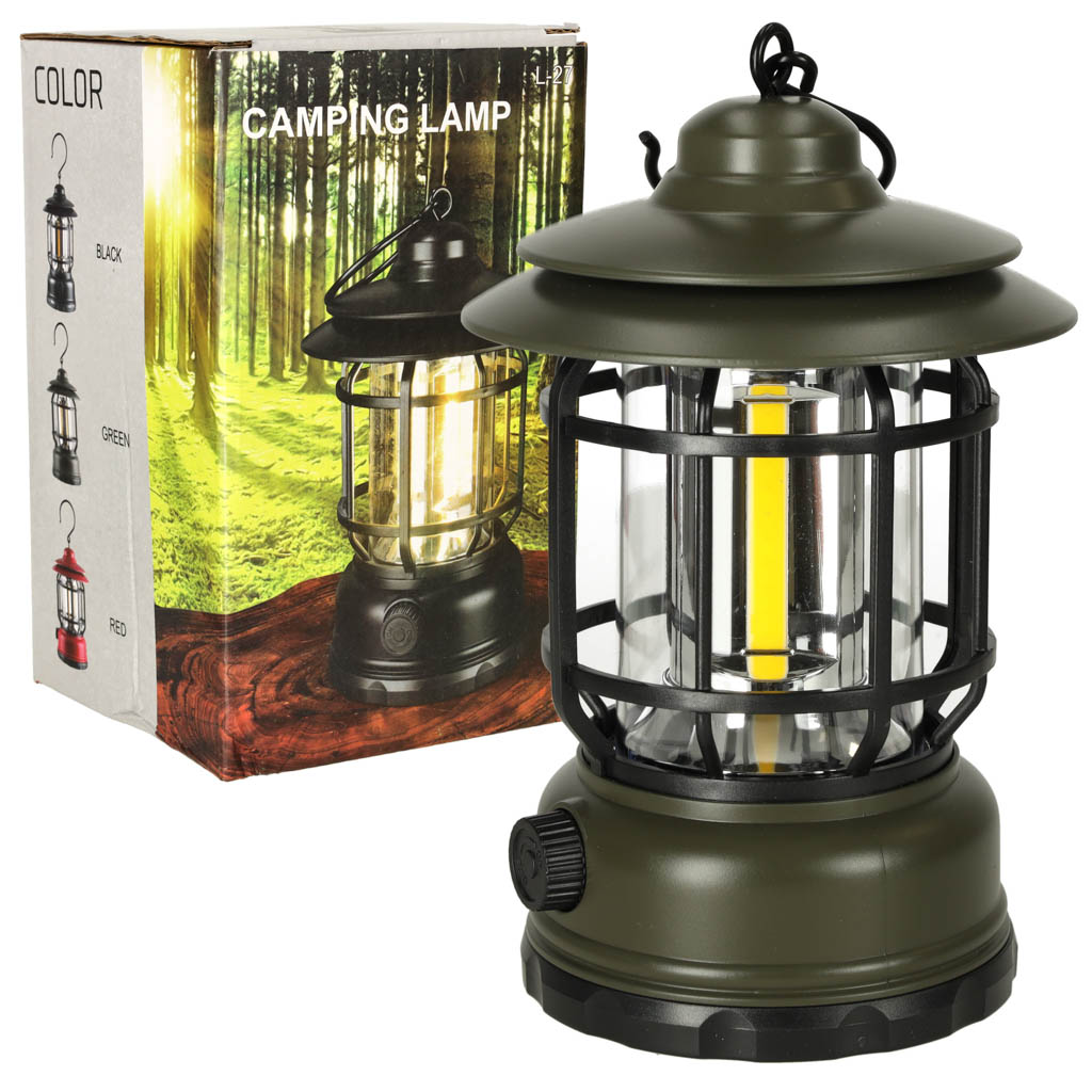Lampa ogrodowa kempingowa na biwak z uchwytem piknik akumulatorowa USB