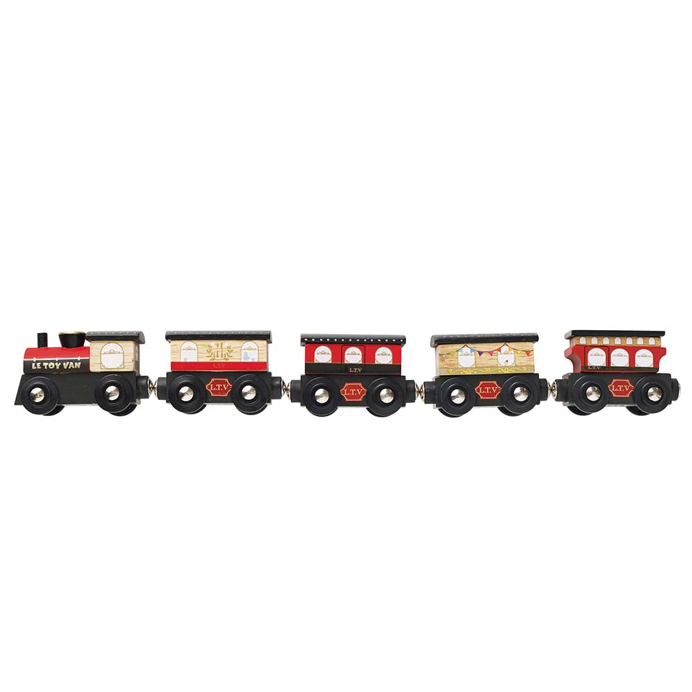 Drewniany pociąg Royal Express zestaw z wagonami zabawka, dzieci Le Toy Van