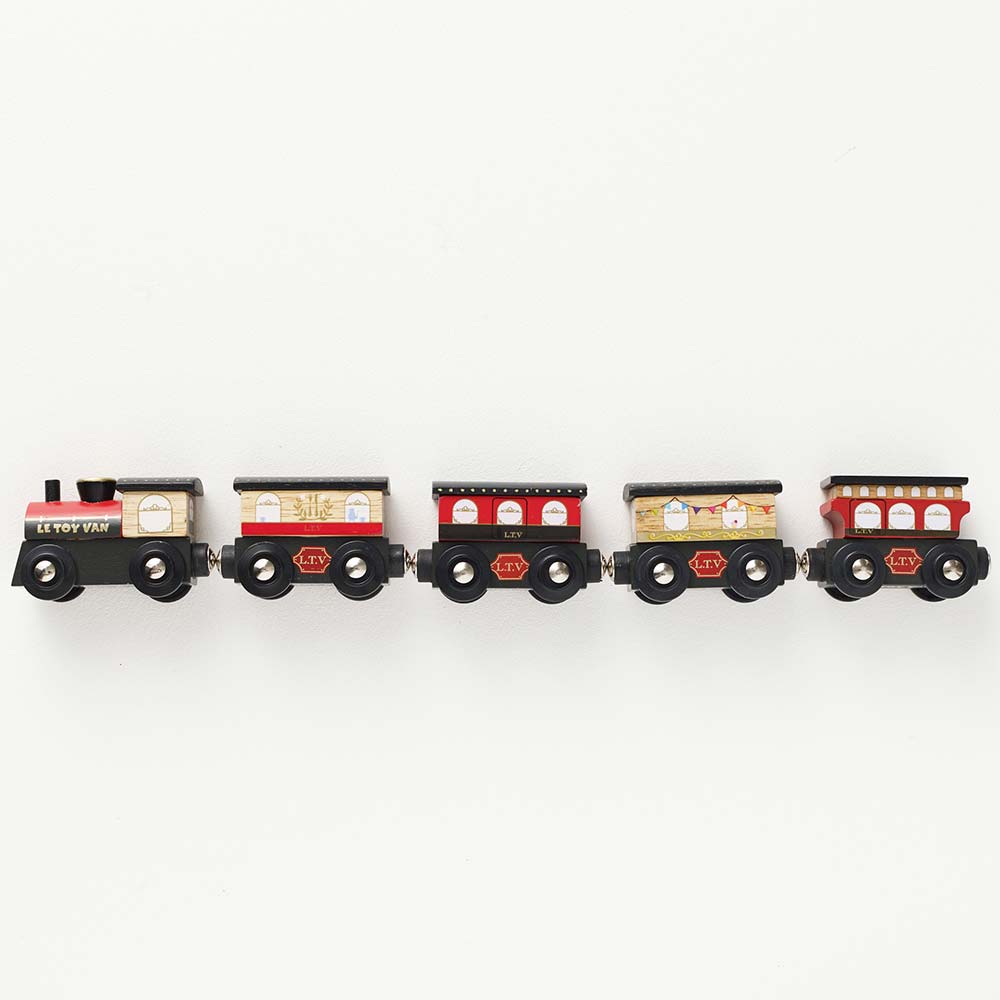 Drewniany pociąg Royal Express zestaw z wagonami zabawka, dzieci Le Toy Van