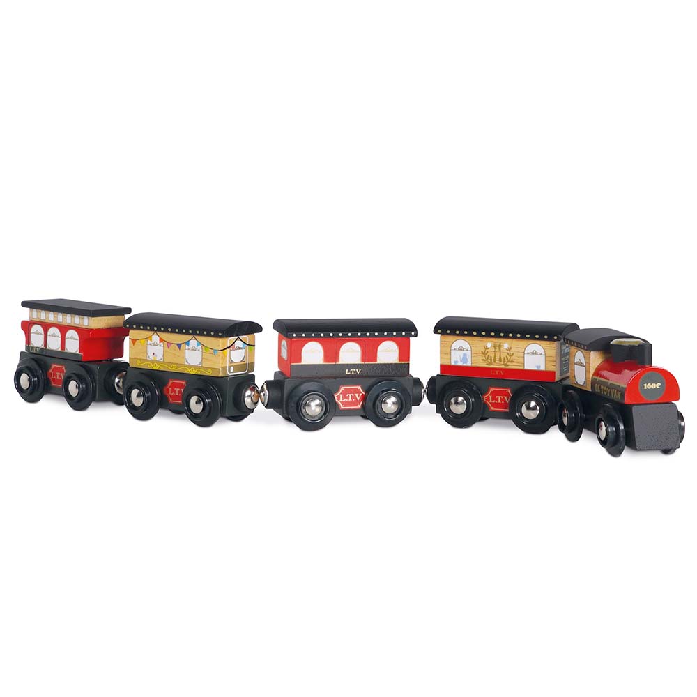 Drewniany pociąg Royal Express zestaw z wagonami zabawka, dzieci Le Toy Van