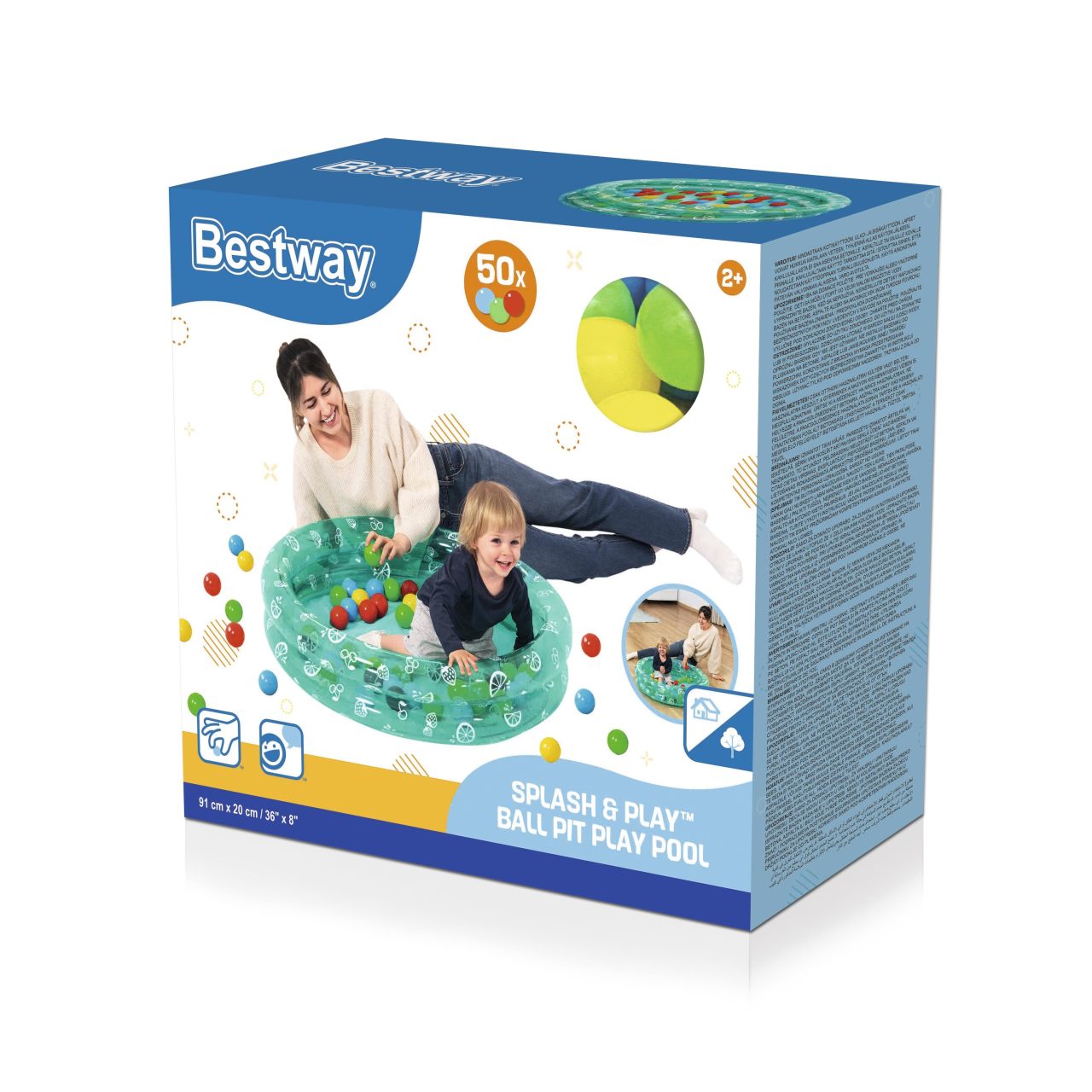 Basenik Zielony 91x20cm + Piłeczki BESTWAY - www.zabawki - sensoryczne.pl
