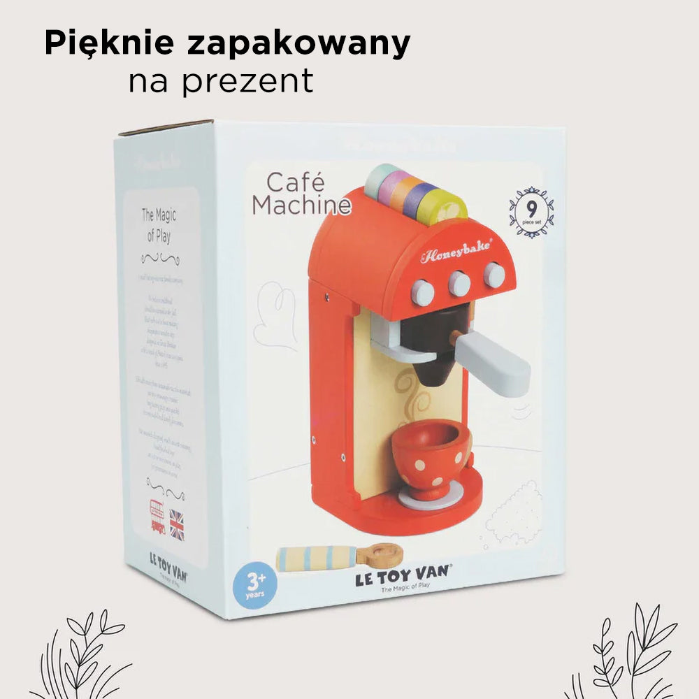 Drewniany ekspres do kawy zabawka dla dzieci, akcesoria kuchenne Le Toy Van