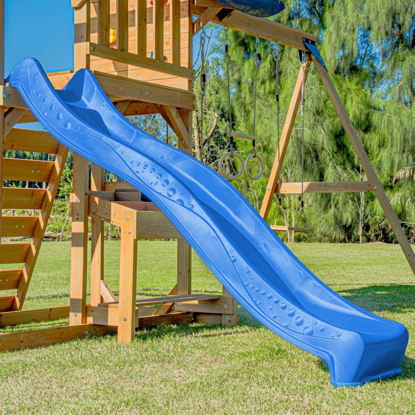 AXI Mitch play tower - Duży Plac Zabaw Drewniany Zjeżdżalnia Hustawki Ścianka Wspinaczkowa + Wieża