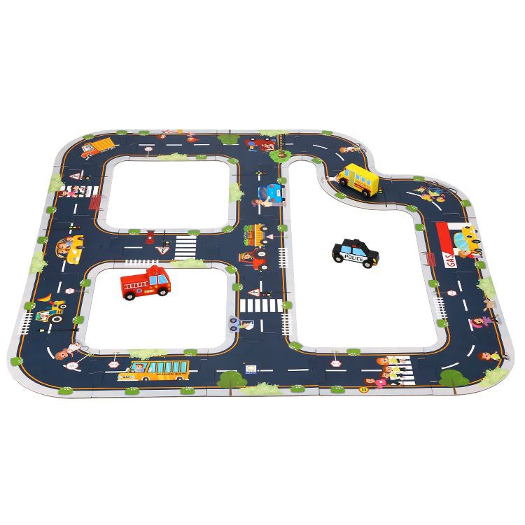 TOOKY TOY Droga Puzzle dla Dzieci Autostrada Makieta 21 el. Certyfikat FSC