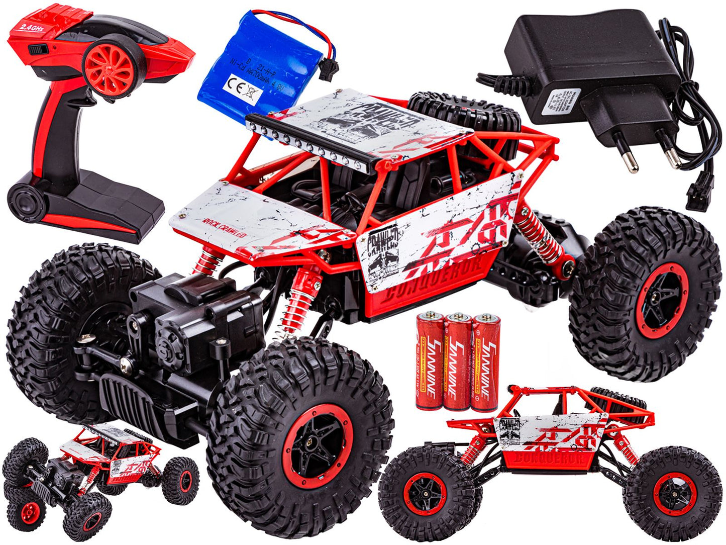 Samochód Rc ROCK CRAWLER 2.4GHz 1:18 Czerwony