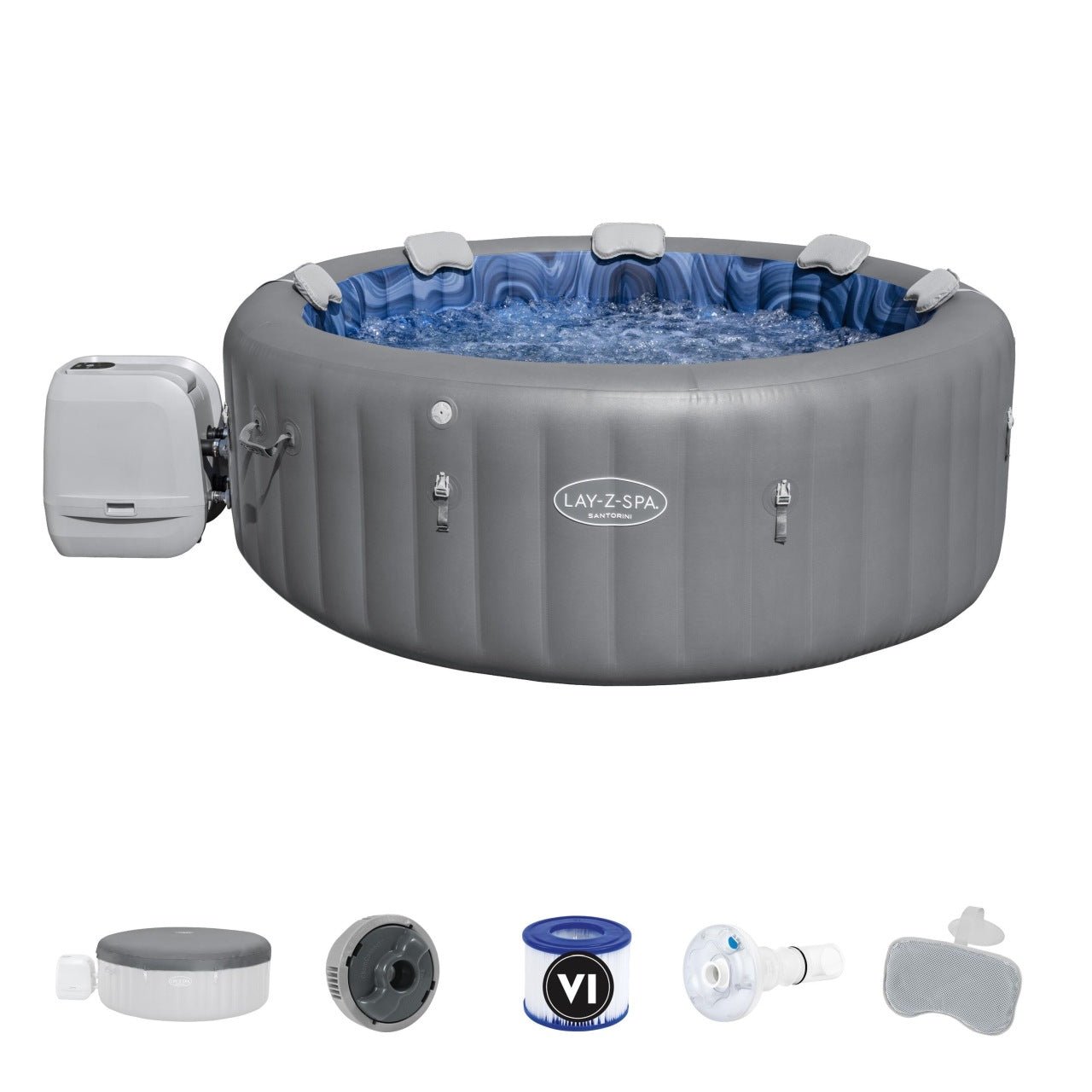 Lay - Z - Spa Santorini SMART HydroJet PRO Jacuzzi BESTWAY - www.zabawki - sensoryczne.pl