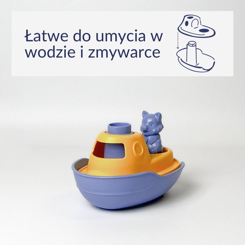 Mój pierwszy statek 2 w 1 niebieski zabawka dla dzieci łódź Le Jouet Simple