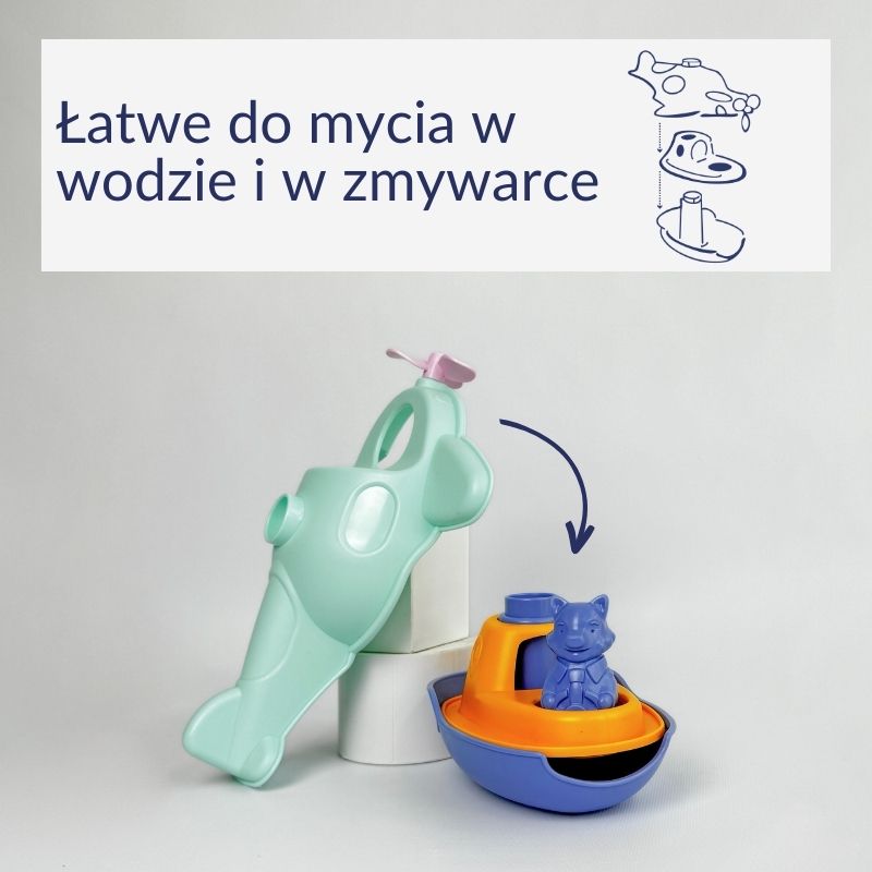 Mój pierwszy wodolot 2 w 1 miętowy zabawka dla dzieci łódka Le Jouet Simple