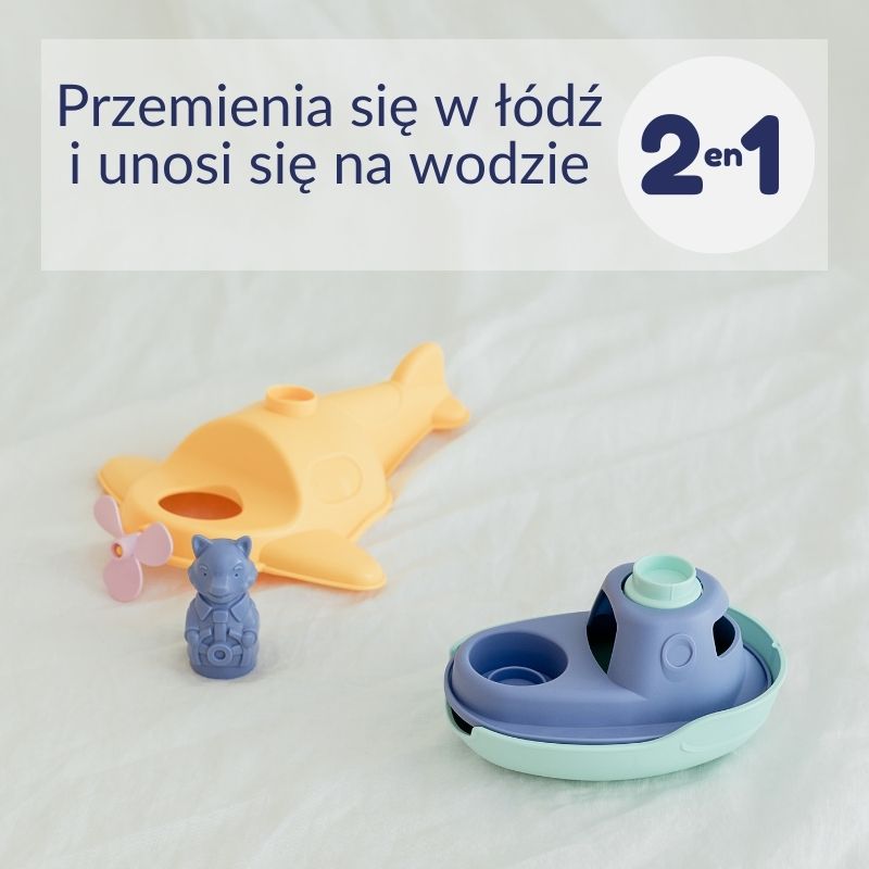 Pierwsza łódź podwodna 2 w 1 niebieska zabawka dla dzieci Le Jouet Simple