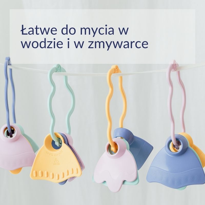 Gryzaczek grzechotka różowa pierwsza zabawka sensoryczna Le Jouet Simple