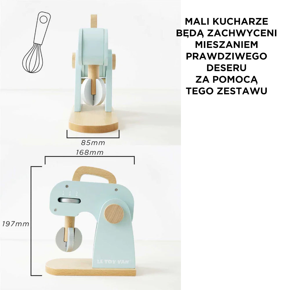 Drewniany mikser z akcesoriami, zabawka dla dzieci, gotowanie, Le Toy Van