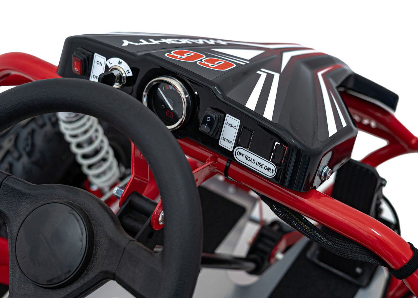 Pojazd Gokart Elektryczny MAIGHTY Czerwony - www.zabawki - sensoryczne.pl