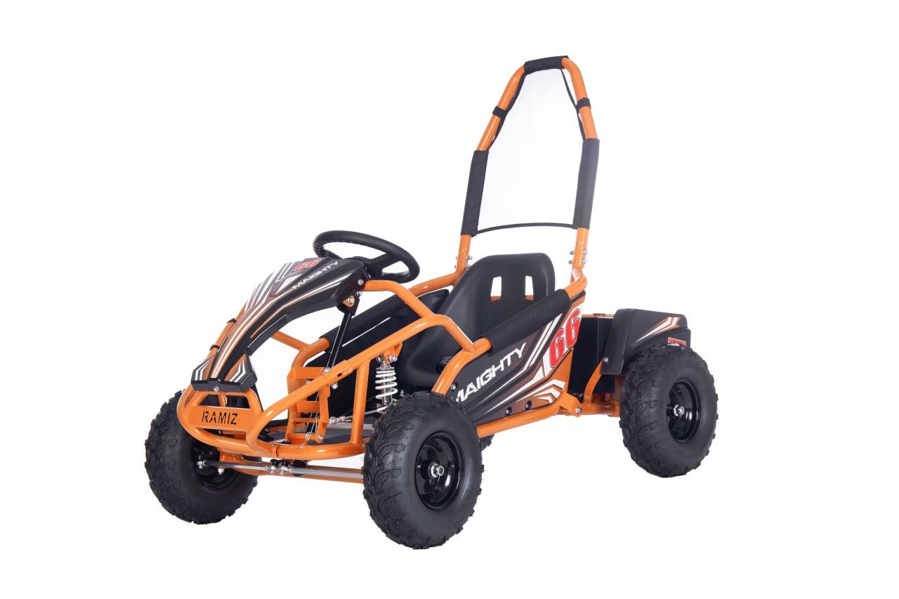 Pojazd Gokart Elektryczny MAIGHTY Pomarańczowy - www.zabawki - sensoryczne.pl