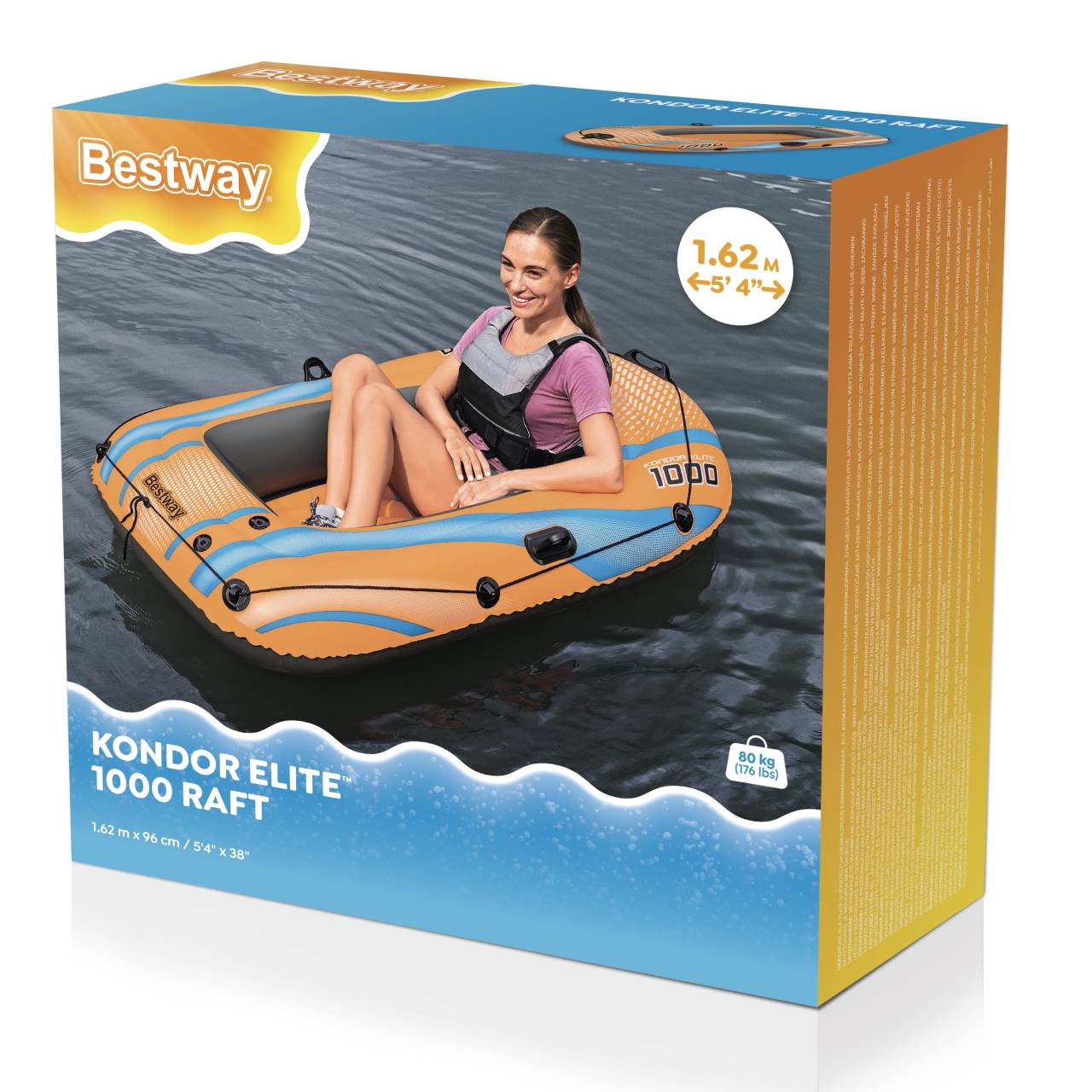 Ponton KONDOR ELITE 1000, 162 cm x 96 cm BESTWAY - www.zabawki - sensoryczne.pl