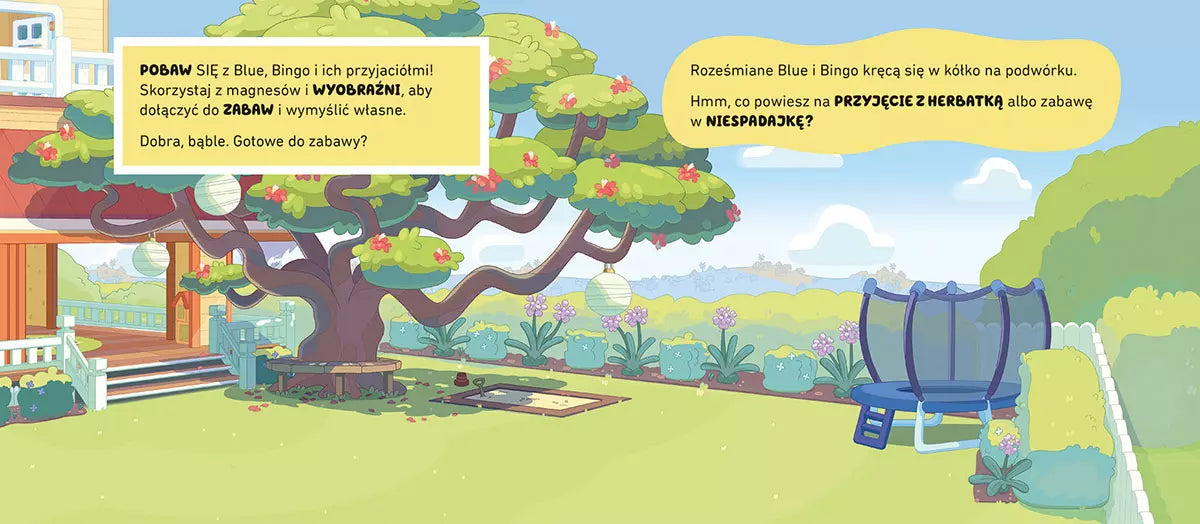 Bluey. Pobawmy się na dworze! Książka z magnesami