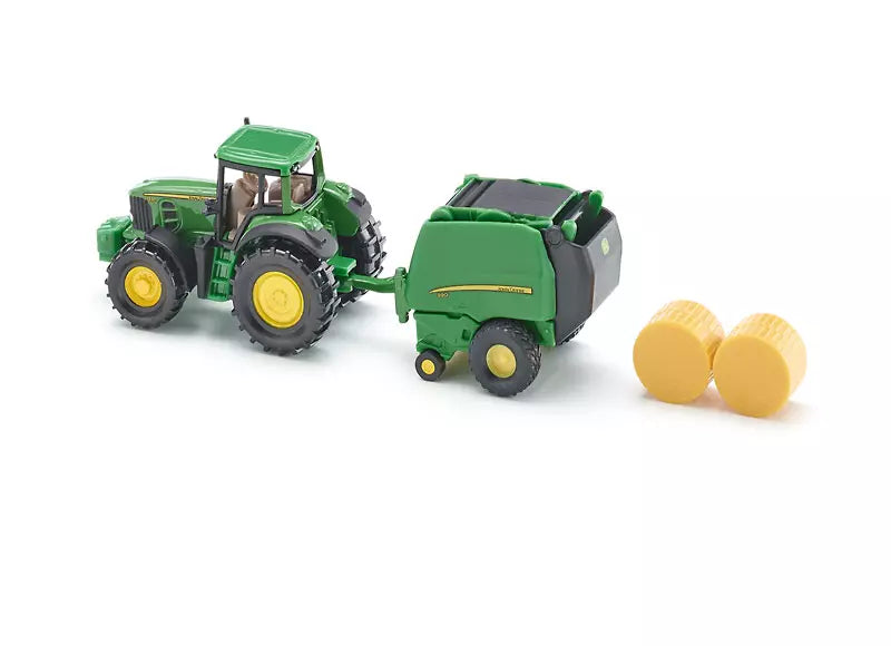Traktor John Deere z prasą