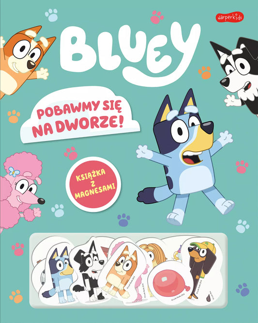 Bluey. Pobawmy się na dworze! Książka z magnesami