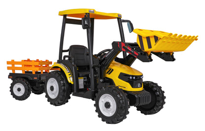Pojazd MEGA Traktor D68 Z Przyczepką Żółty