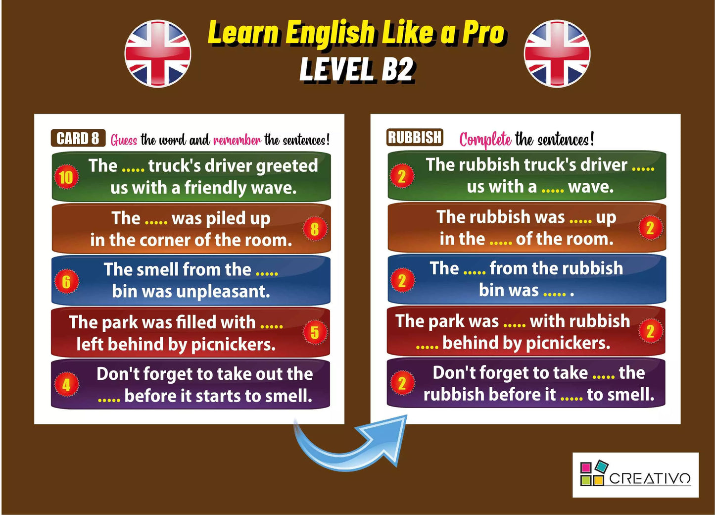 Learn English Like a Pro - Inteligentne fiszki + gra (poziom B2)