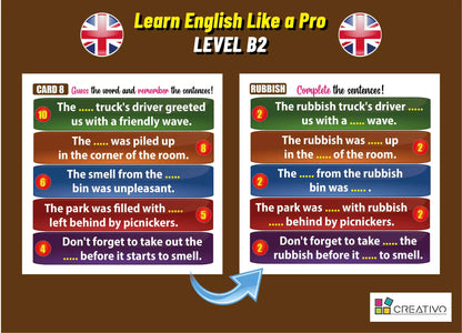Learn English Like a Pro - Inteligentne fiszki + gra (poziom B2)