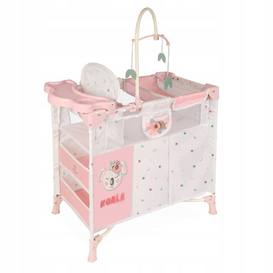 Łóżeczko dla lalek z krzesełkiem i szafą 3w1 KOALA DeCuevas Toys 53079