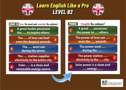 Learn English Like a Pro - Inteligentne fiszki + gra (poziom B2)