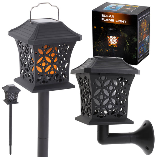 Lampa solarna ogrodowa ażurowa latarenka wisząca wbijana lampion 12 LED