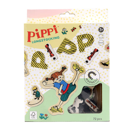 Magnetyczne literki i obrazki, edukacyjna zabawka dla dzieci, zestaw Pippi