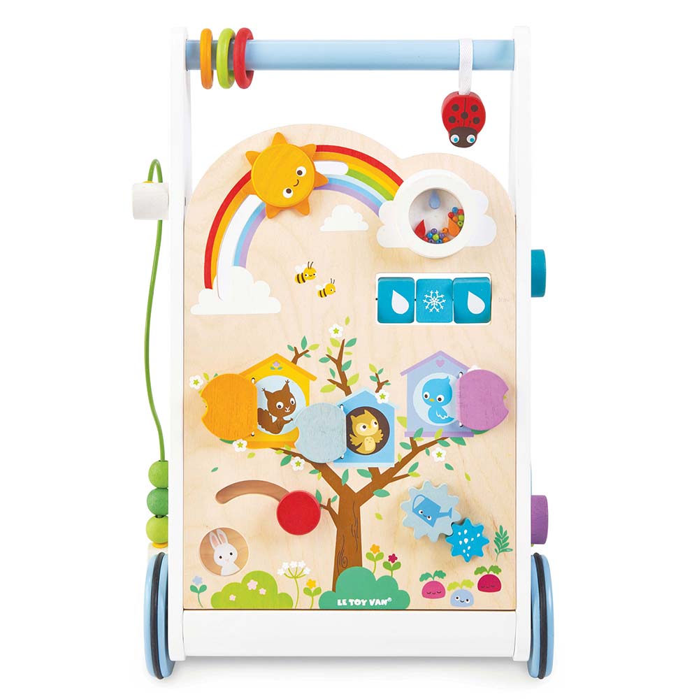Drewniany chodzik edukacyjny, pchacz, sensoryczna zabawka dzieci Le Toy Van