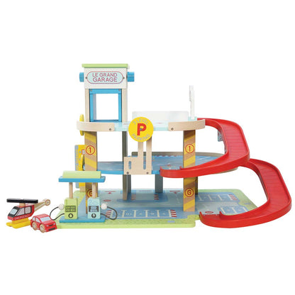 Drewniany garaż wielopoziomowy Le Grand Garage zabawka, dzieci Le Toy Van