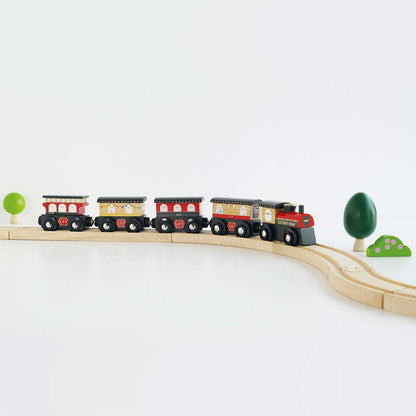Drewniany pociąg Royal Express zestaw z wagonami zabawka, dzieci Le Toy Van
