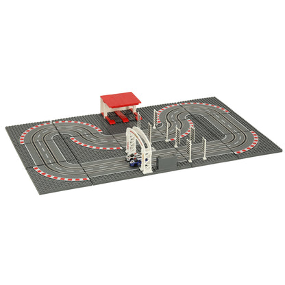 Tor wyścigowy samochodowy elektryczny policyjny 2 auta autka kontrolery zakręty klocki konstrukcyjne GD-02