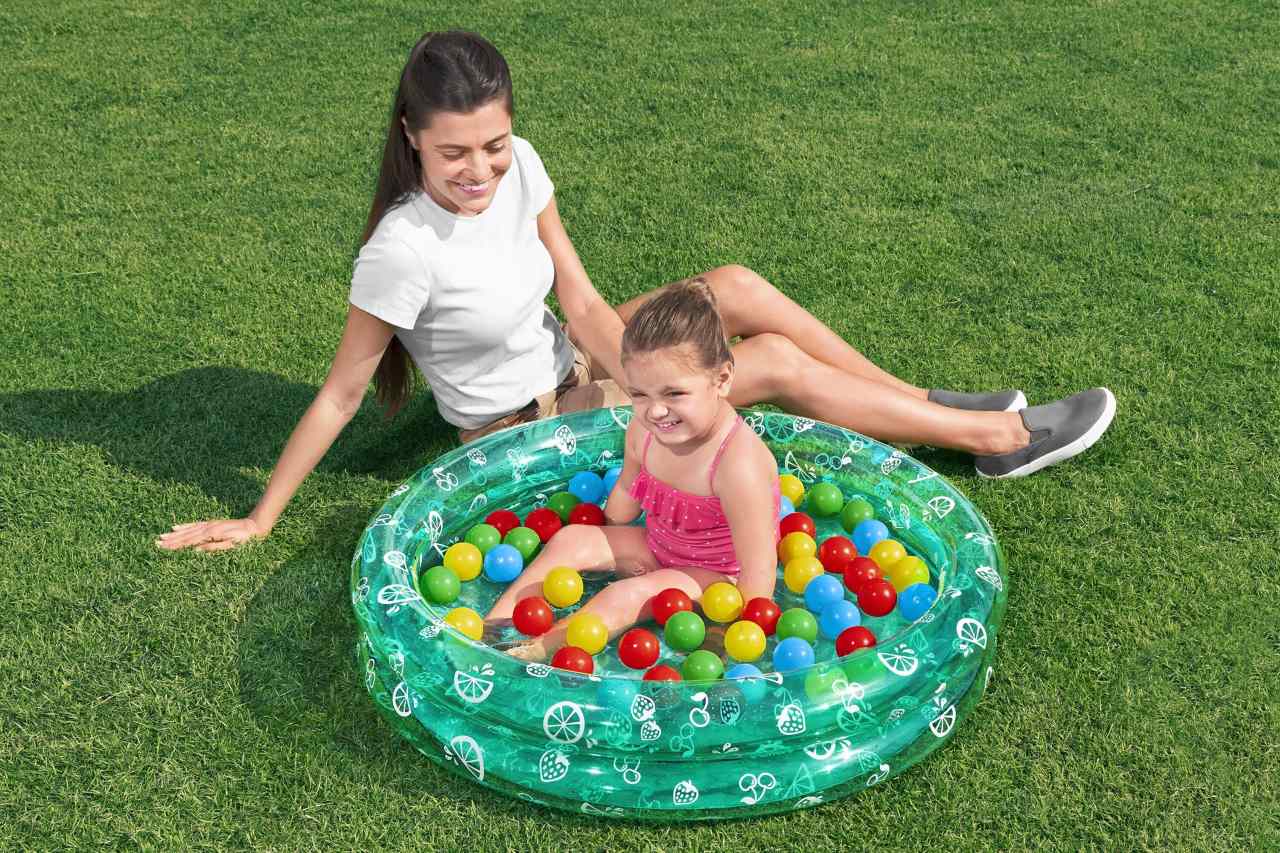 Basenik Zielony 91x20cm + Piłeczki BESTWAY - www.zabawki - sensoryczne.pl