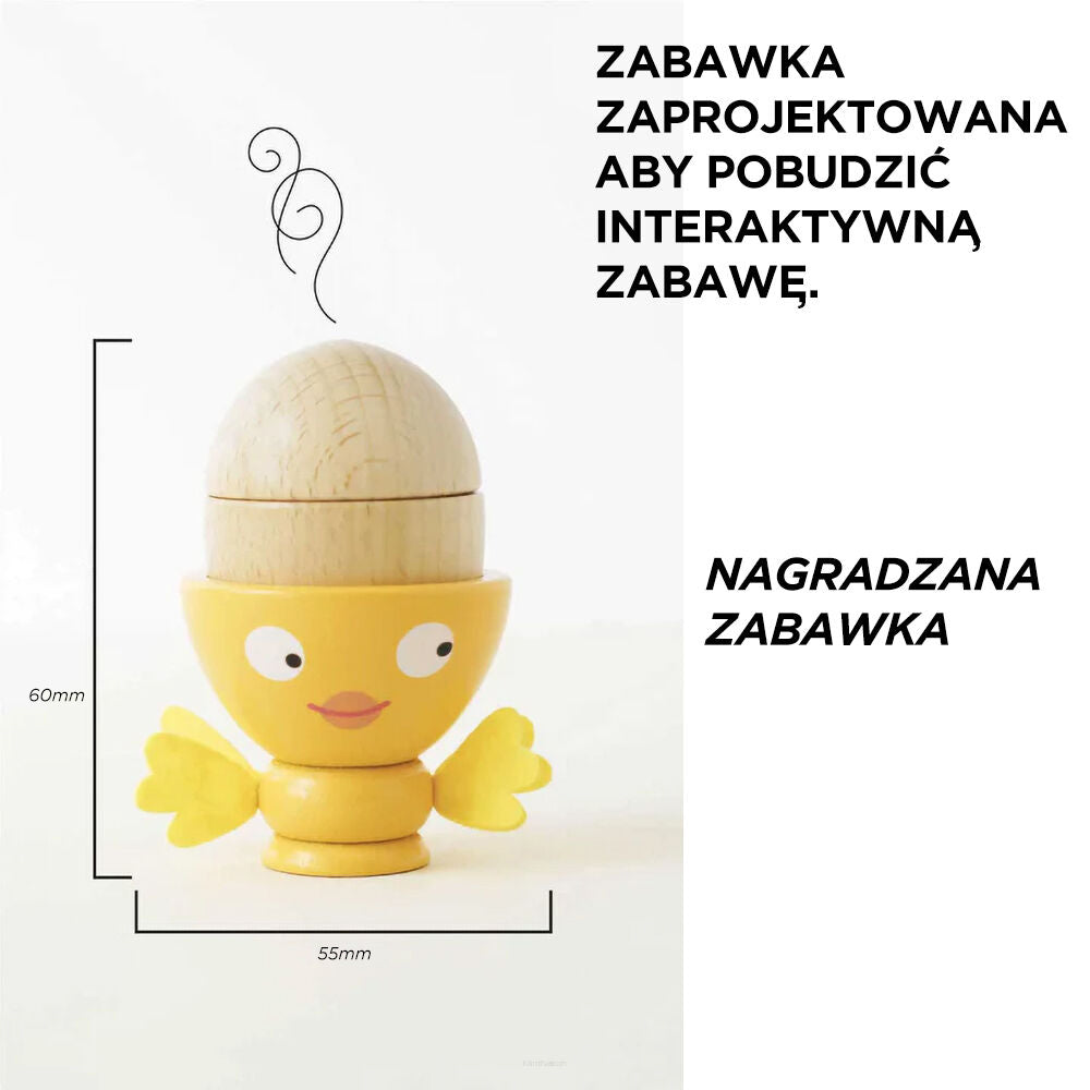 Drewniany kieliszek do jajka i jajko, zabawka dla dzieci, zestaw Le Toy Van