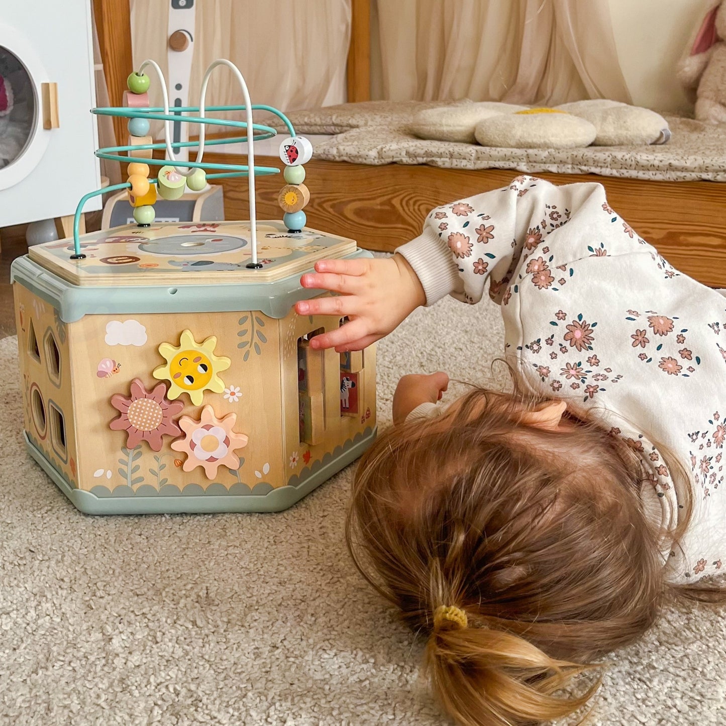 TOOKY TOY Interaktywny Drewniany Sześciokąt Montessori Otwierane Pudełko