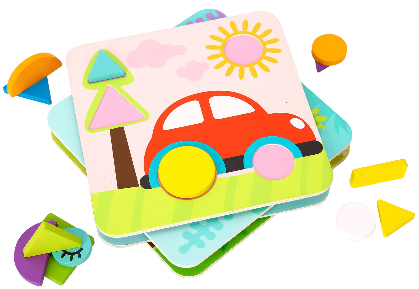 TOOKY TOY Puzzle 4 w 1 Układanka Klocki Mntessori